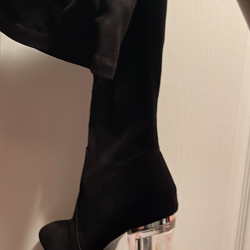 Black Women's Boots with Clear Heel